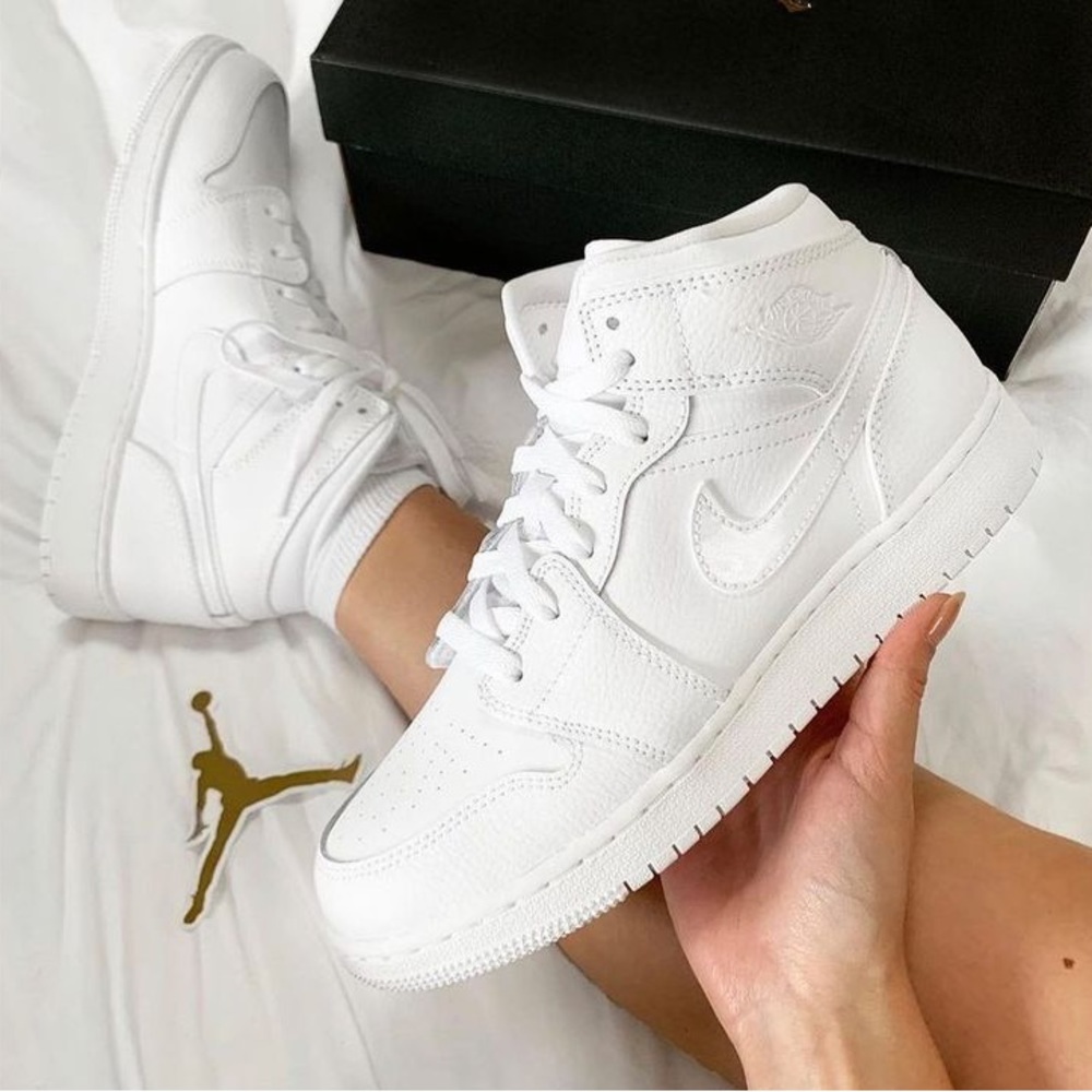 White Jordan 1 Mid